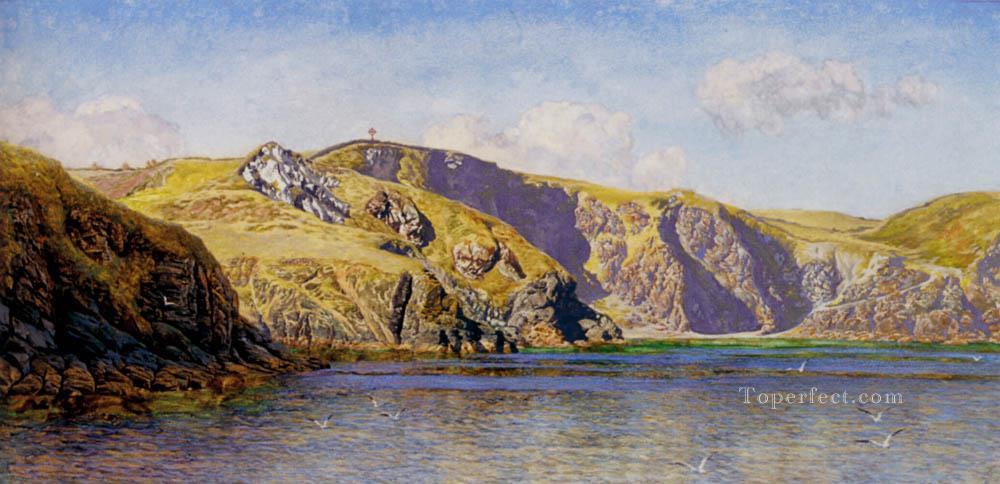 Coast Scene With Calm Sea landscape Brett John Oil Paintings
